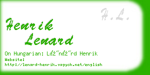 henrik lenard business card